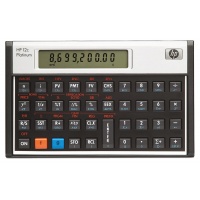 Kalkulator finansowy HP-12C PLAT/INT, 130 funkcji, 129x80x15mm, czarny, Kalkulatory, Urządzenia i maszyny biurowe
