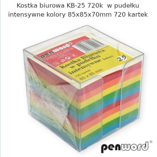 KOSTKA BIUROWA KB-25 720K W PUDEŁKU KOL. 85X85X70, Kostki, Galanteria papiernicza