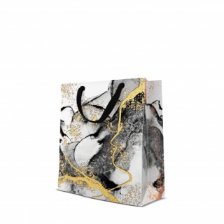 TORBA PREMIUM MARBLE MEDIUM 20x25x10cm., Torby ozdobne, Art. dekoracyjne i prezentowe