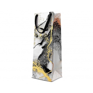 TORBA PREMIUM MARBLE BOTTLE 12x37x10cm., Torby ozdobne, Art. dekoracyjne i prezentowe