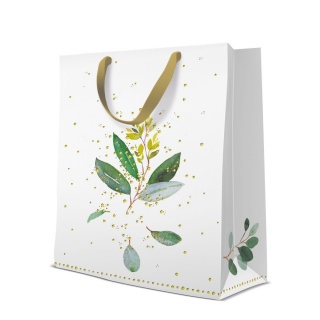 TORBA PREMIUM GOLDEN EUCALYPTUS MEDIUM 20x25x10cm., Torby ozdobne, Art. dekoracyjne i prezentowe