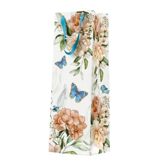 TORBA BLUE BUTTERFLY BOOTLE 12x37x10cm., Torby ozdobne, Art. dekoracyjne i prezentowe