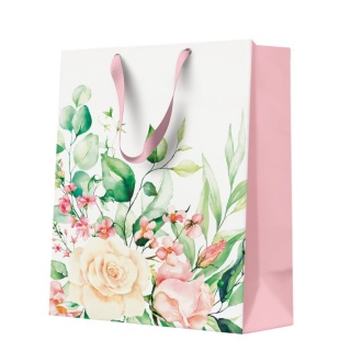 TORBA FLORAL MOMENTS MEDIUM 20x25x10cm., Torby ozdobne, Art. dekoracyjne i prezentowe