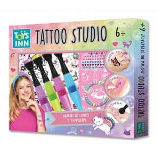 Tattoo Studio markery ze stempelkami, Dla dziewczynki, Zabawki