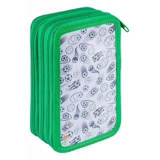 Pi&oacute;rnik szkolny GIMBOO, z wyposażeniem, 3 komory, piłka nożna, zielony, Pi&oacute;rniki, Artykuły szkolne