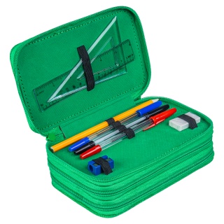 Pi&oacute;rnik szkolny GIMBOO, z wyposażeniem, 3 komory, piłka nożna, zielony, Pi&oacute;rniki, Artykuły szkolne