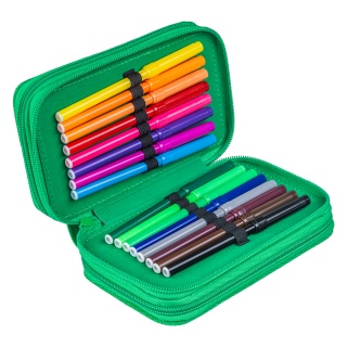 Pi&oacute;rnik szkolny GIMBOO, z wyposażeniem, 3 komory, piłka nożna, zielony, Pi&oacute;rniki, Artykuły szkolne