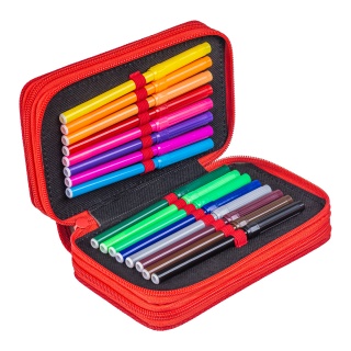 Pi&oacute;rnik szkolny GIMBOO, z wyposażeniem, 3 komory, wyścigi, czerwony, Pi&oacute;rniki, Artykuły szkolne