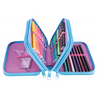 Pi&oacute;rnik szkolny GIMBOO, z wyposażeniem, 3 komory, sweet, r&oacute;żowy, Pi&oacute;rniki, Artykuły szkolne