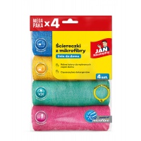 Microfiber cloths JAN NIEZBĘDNY, 4 pcs, mix