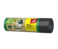 Garbage bags JAN NIEZBĘDNY, green house, with tape, 60l, 10pcs., black and green