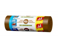 Garbage bags JAN NIEZBĘDNY, for segregation, easy pack, 35l, 20pcs, brown