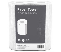 Cellulose paper towels roll VELVET, Professional, 2 layers, 50 sheets, 2pcs, white