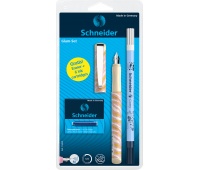 Fountain pen SCHNEIDER Glam, eraser, cartridges 6 pcs, mix color, blister, Fountain pens, Writing and correction products