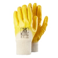 Rękawice nitrylowe lekkie RS Citrin, rozm. 7, żółto-białe, Rękawice, Ochrona indywidualna