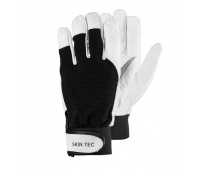 Rękawice monterskie RS Skin Tec, skórzane, rozm. 9, czarno-białe, Rękawice, Ochrona indywidualna