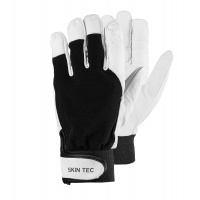 Rękawice monterskie RS Skin Tec, skórzane, rozm. 9, czarno-białe, Rękawice, Ochrona indywidualna