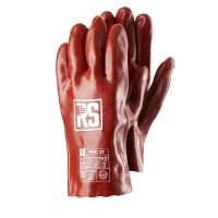 Rękawice chemiczne RS PVC, 27 cm, rozm. 10, czerwone, Rękawice, Ochrona indywidualna