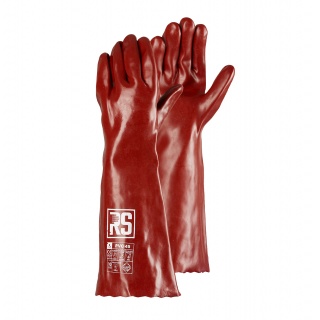 Rękawice chemiczne RS PVC, 45 cm, rozm. 10, czerwone, Rękawice, Ochrona indywidualna