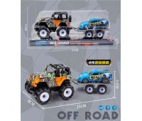 AUTO JEEP Z LAWETĄ + AUTO KLOSZ 1027, Pojazdy, Zabawki