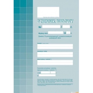 DZIENNIK BUDOWY A4, Druki akcydensowe, Galanteria papiernicza