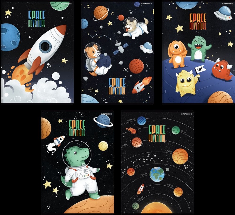 ZESZYT TOP SPACE A5 16K.LINIA PODW.KOLOR./20/, Zeszyty, Zeszyty i bloki