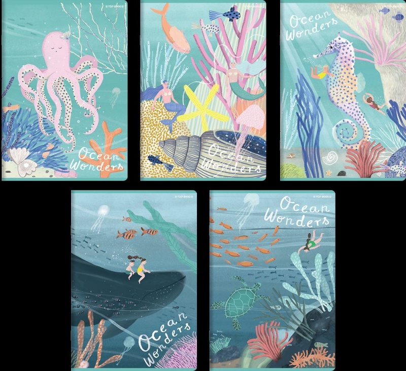 ZESZYT TOP OCEAN A5 32K.LINIA PODW.KOLOR./10/, Zeszyty, Zeszyty i bloki