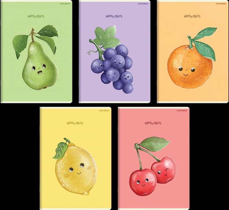 ZESZYT TOP HAPPY FRUITS A5 16K.LINIA /20/, Zeszyty, Zeszyty i bloki