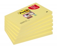 Karteczki samoprzylepne POST-IT® Super Sticky, 127x76mm, 6x90 kart., żółte, Bloczki samoprzylepne, Papier i etykiety