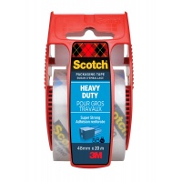 Taśma pakowa SCOTCH® Heavy Duty, z podajnikiem, 48mm x 20.3m, 1szt., transparentna, Taśmy pakowe, Koperty i akcesoria do wysyłek