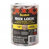 Taśma pakowa SCOTCH®Box Lock, 48mm x 50m, 3szt., transparentna, Taśmy pakowe, Koperty i akcesoria do wysyłek