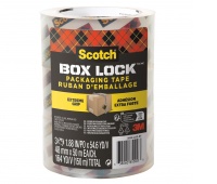 Taśma pakowa SCOTCH®Box Lock, 48mm x 50m, 3szt., transparentna, Taśmy pakowe, Koperty i akcesoria do wysyłek