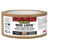 Taśma pakowa SCOTCH®Box Lock, papierowa, 48mm x 22,8m, 1szt., brązowa, Taśmy pakowe, Koperty i akcesoria do wysyłek