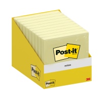 Karteczki samoprzylepne POST-IT, 76x76mm, 1x100 kart., kanarkowy żółty, Bloczki samoprzylepne, Papier i etykiety