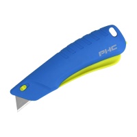 Safety knife PHC Rebel, retractable blade, blue