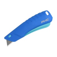 Nóż bezpieczny PHC Rebel Smart, z automatycznie chowanym ostrzem, niebieski, Noże, Koperty i akcesoria do wysyłek