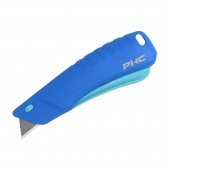 Nóż bezpieczny PHC Rebel Smart, z automatycznie chowanym ostrzem, niebieski, Noże, Koperty i akcesoria do wysyłek