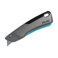 Safety knife PHC Victa Smart, automatically retractable blade, grey