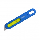 Nóż bezpieczny PHC Volo, z automatycznie chowanym, niewymiennym ostrzem, niebieski, Noże, Koperty i akcesoria do wysyłek