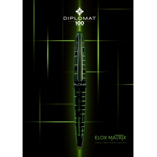 Pióro wieczne DIPLOMAT Elox Matrix, B, 14ct, czarny/zielony, Pióra, Artykuły do pisania i korygowania