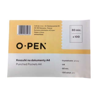 KOSZULKI NA DOKUMENTY A4 KRYSTALICZNE 80mic/100szt, Nowości, ~ Nowości