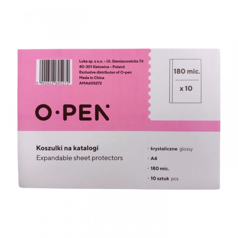KOSZULKI NA KATALOGI A4 KRYSTALICZNE 180mic /10szt, Nowości, ~ Nowości