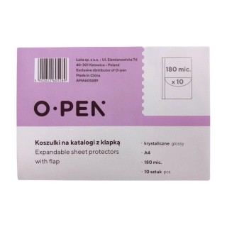 KOSZULKI NA KATALOGI Z KLAPĄ A4 KRYS.180mic /10szt, Nowości, ~ Nowości