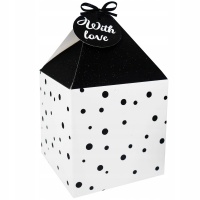 Gift box INCOOD, dots, 11x11cm, 4 pcs, white and black