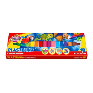 Plastelina SWEET COLOURS, kwadratowa, 18 kolorów, Produkty kreatywne, Artykuły szkolne