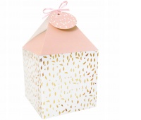 Gift box INCOOD, 11x11cm, 4 pcs, pink and cream