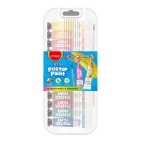 Poster paints KEYROAD, 12x12ml, free brush, mix of metallic and neon colors