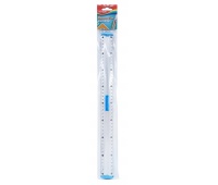Aluminum ruler KEYROAD, with pencil holder, 40cm, blister, mix colors