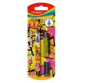 Ballpoint pen KEYROAD, 0,7mm, 2 free cartridges, blister, mix colors