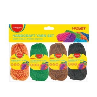 Zestaw włóczek KEYROAD, 4 x 15g, mix kolorów, Plastyka, Artykuły szkolne